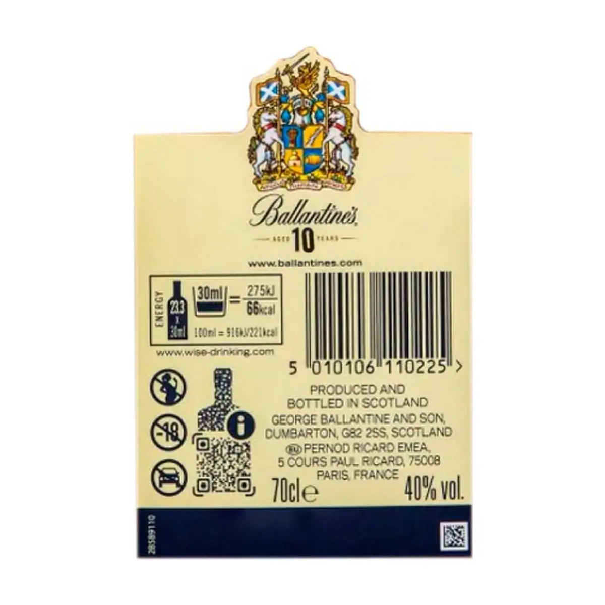 Whisky de 10 años 40 % vol Ballantine's (700 ml) - Thumbnail 3