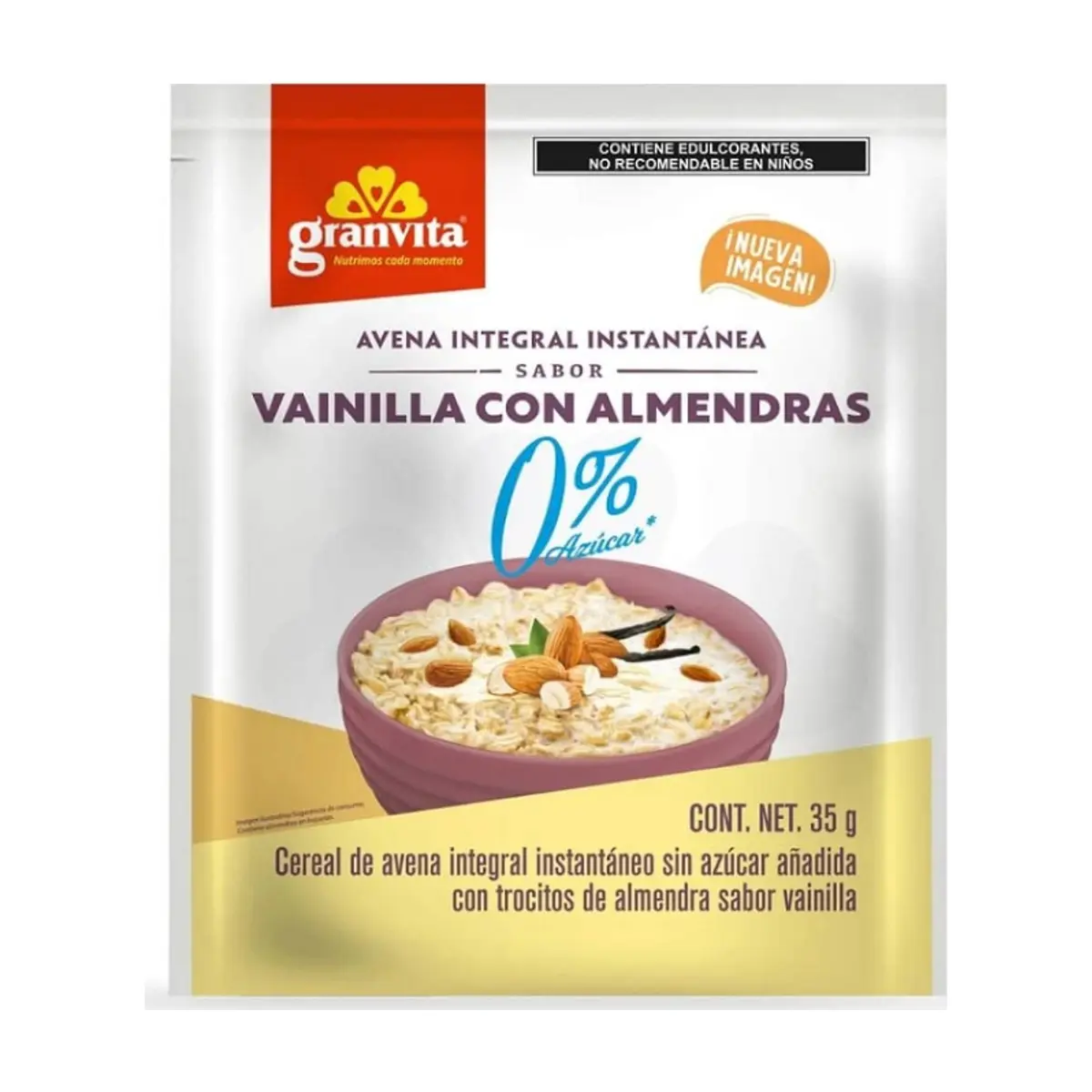 Avena integral instantánea sabor vainilla con almendras Granvita (35 g / 1.23 oz) - Thumbnail 6