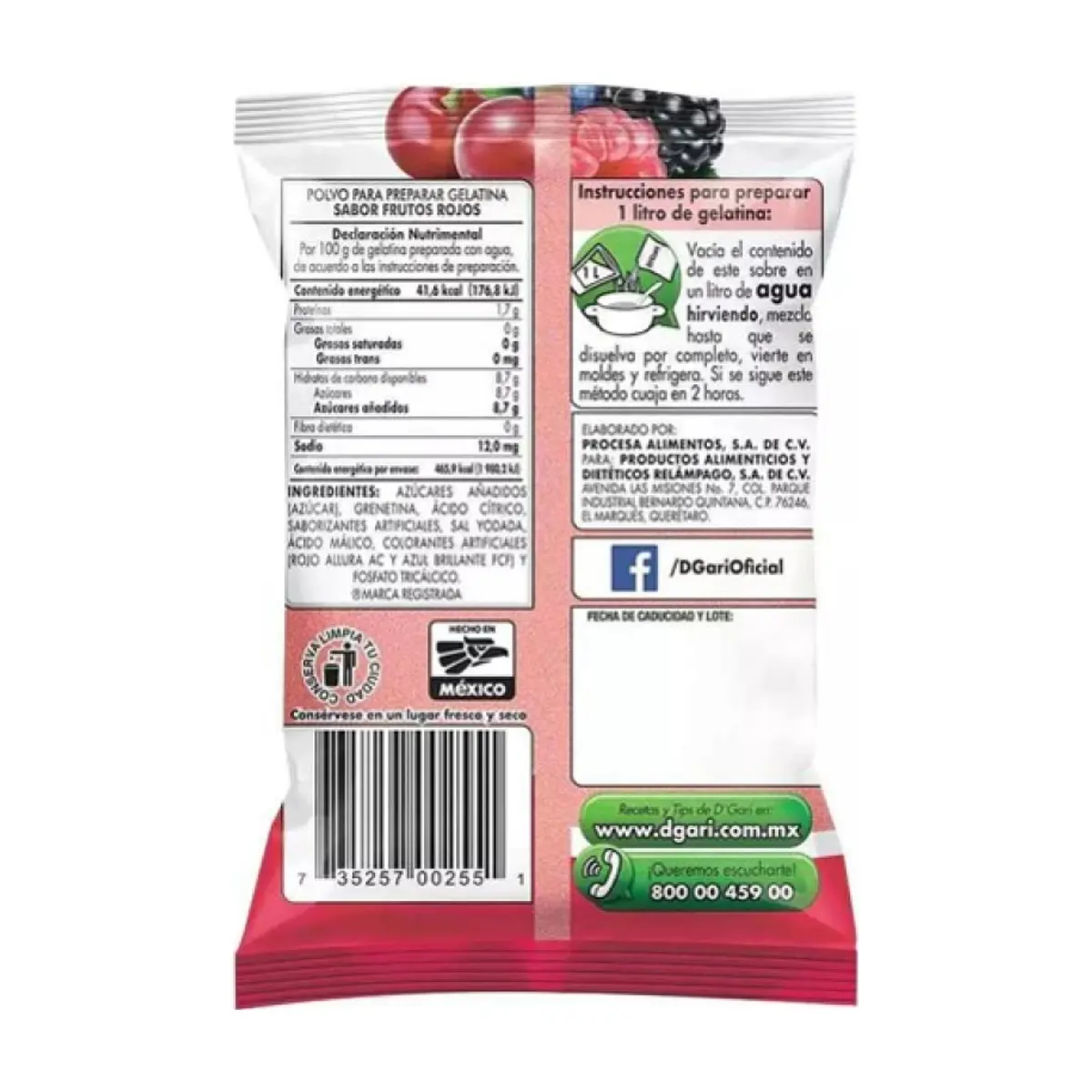 Gelatina sabor frutos rojos D'Gari (120 g / 4.2 oz) - Thumbnail 4