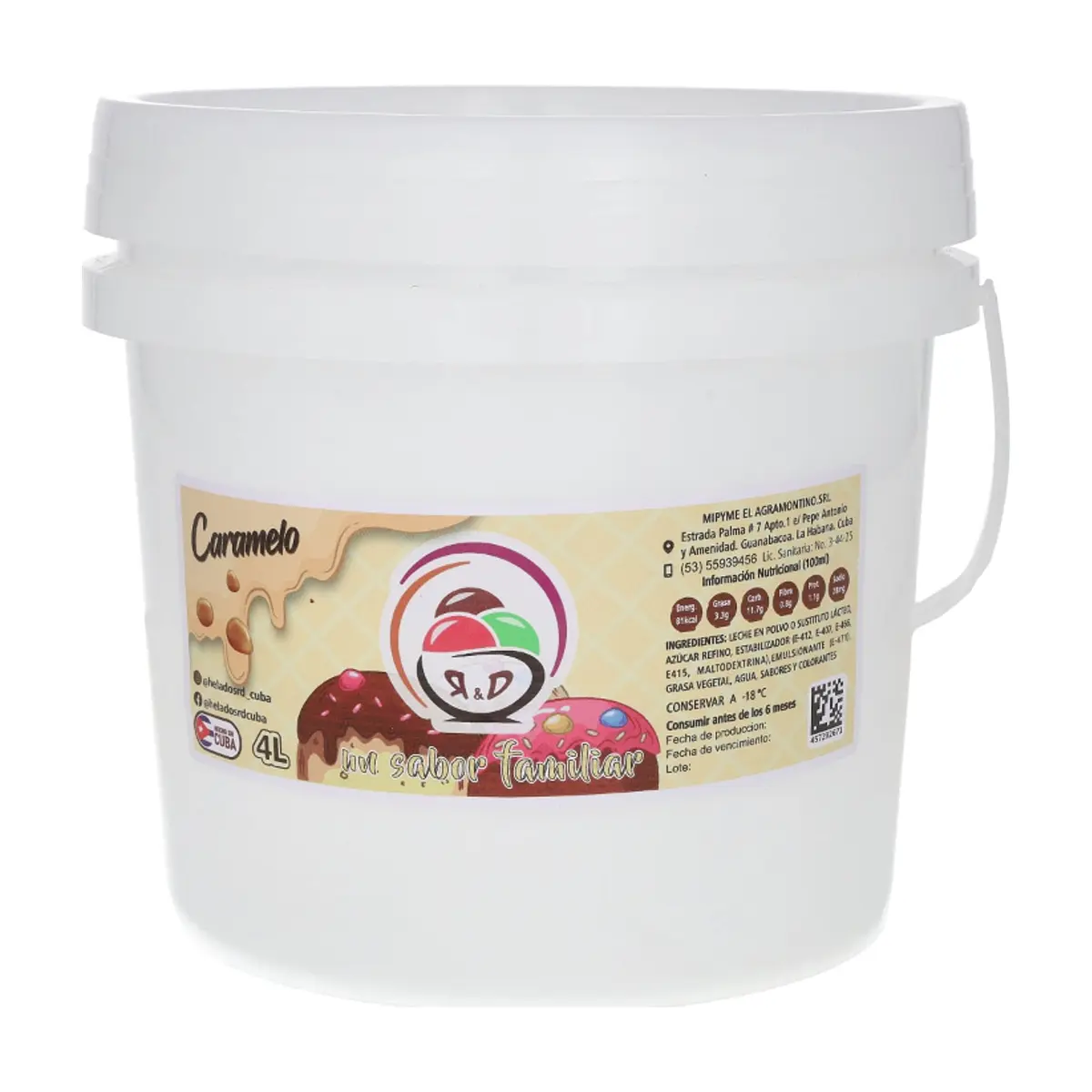 Helado sabor caramelo R&D (4 L)