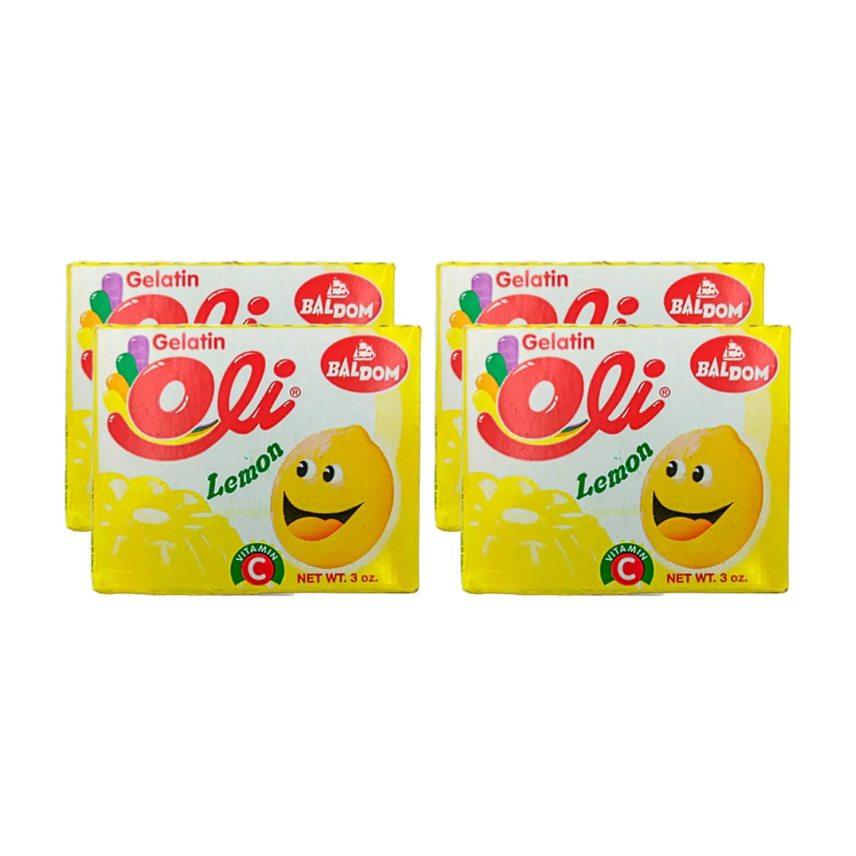 Gelatina sabor limón Oli (4 x 85 g / 3 oz)