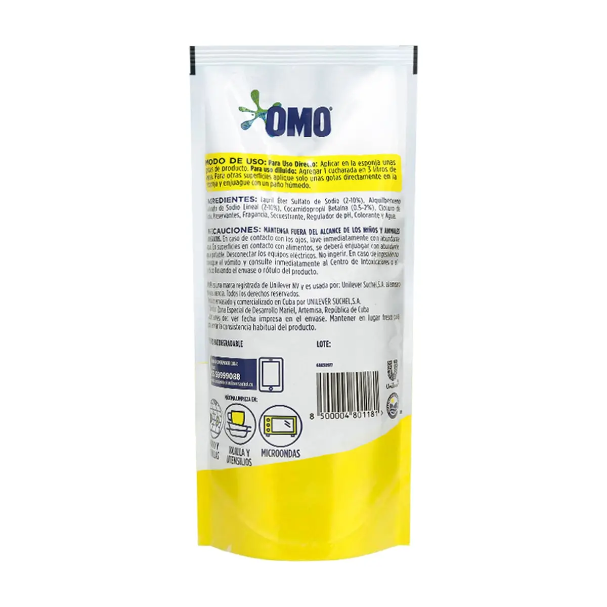 Detergente líquido lavavajillas limón Omo (450 ml) - Thumbnail 2