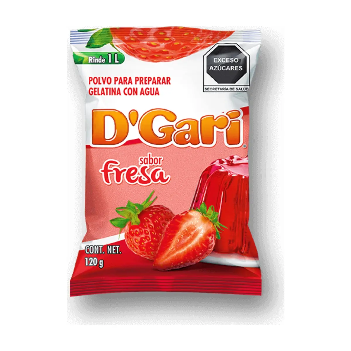 Gelatina sabor fresa D'Gari (120 g / 4.2 oz)