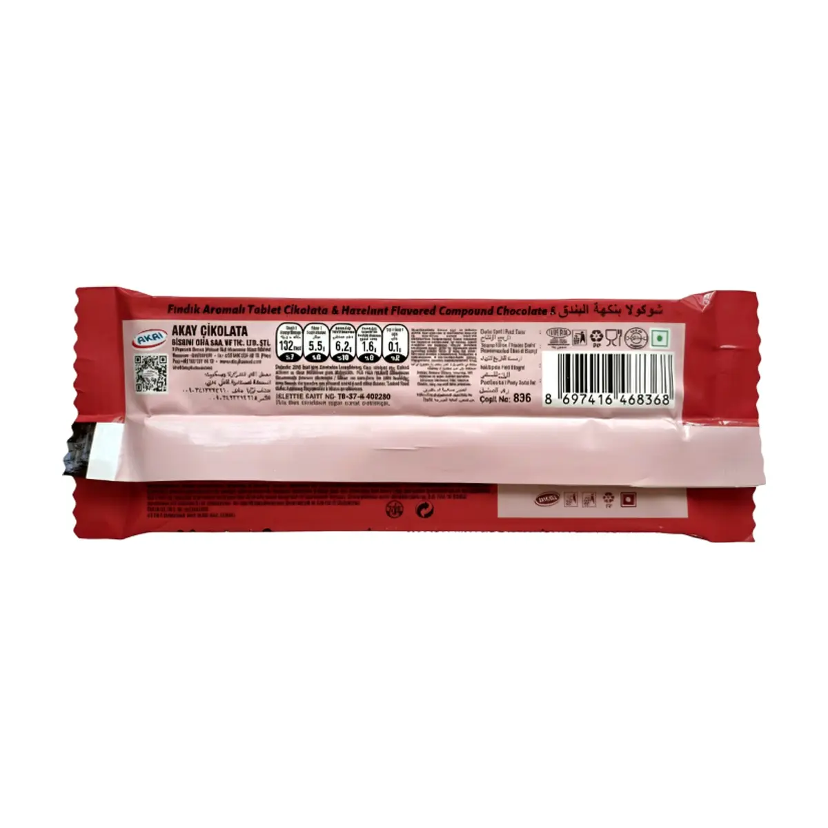 Barra de chocolate con avellanas Akai Milano (55 g / 1.94 oz) - Thumbnail 3