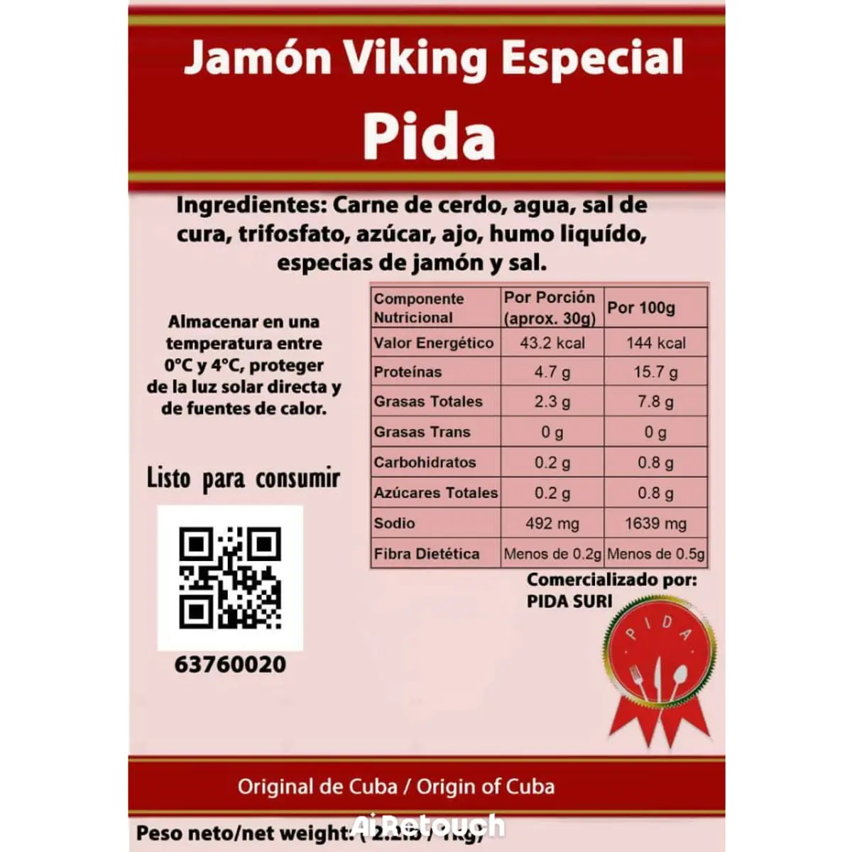 Jamón viking especial Pida (1 kg / 2.20 lb) - Thumbnail 2