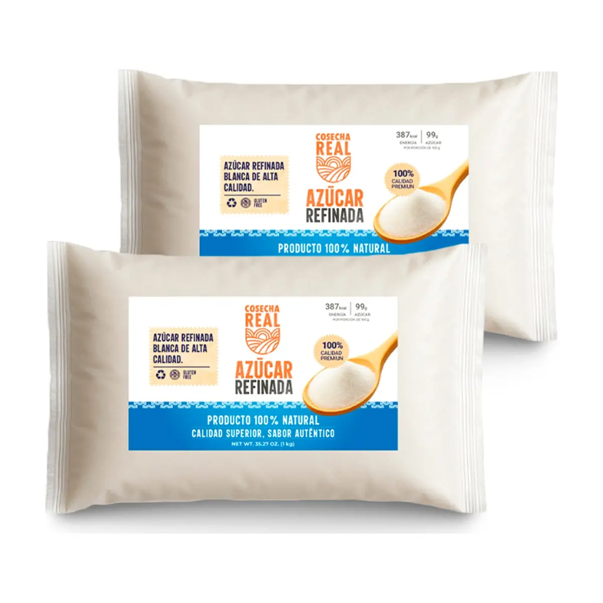 Azúcar blanca refinada Cosecha Real (2 x 1 kg / 2.2 lb)