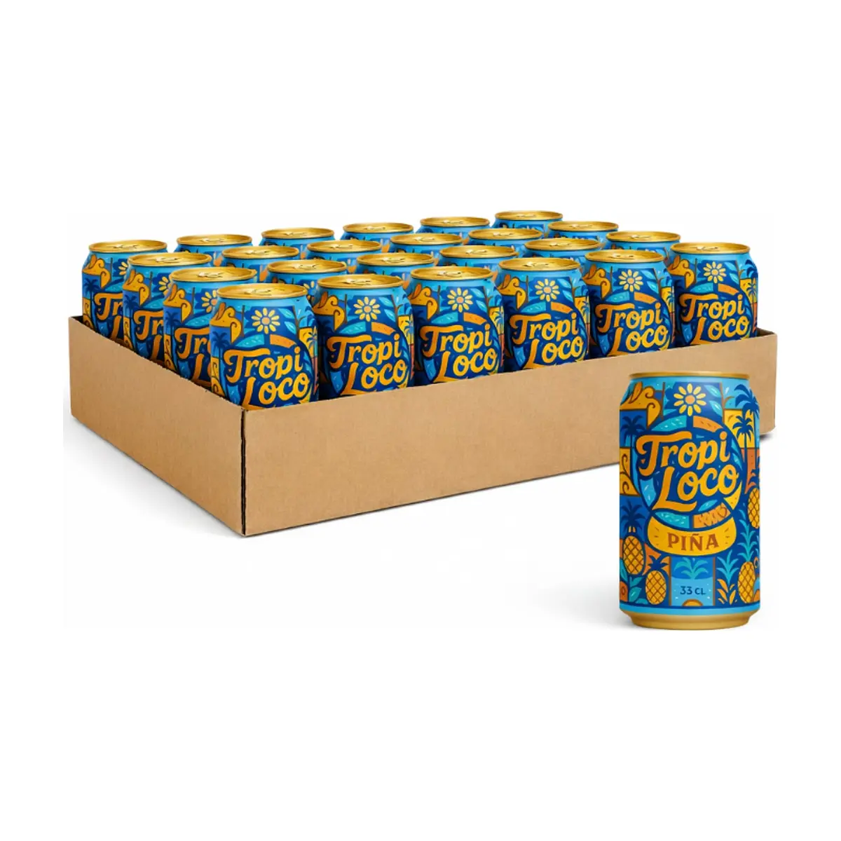 Refresco gaseado de piña Tropi Loco (24 x 330 ml) - Miniatura 1