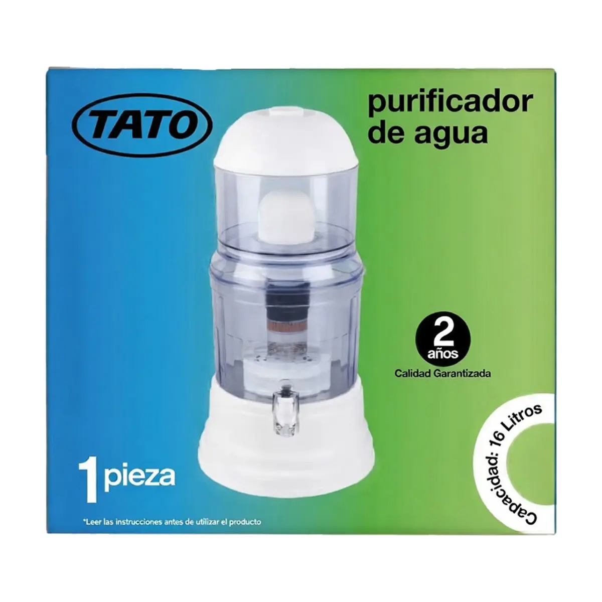 Purificador de agua por gravedad transparente de 16 L TATO KL208 - Thumbnail 3