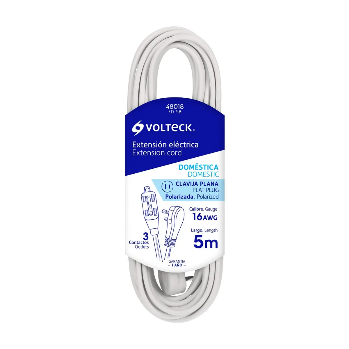 Extensión eléctrica de 5m Volteck 48018