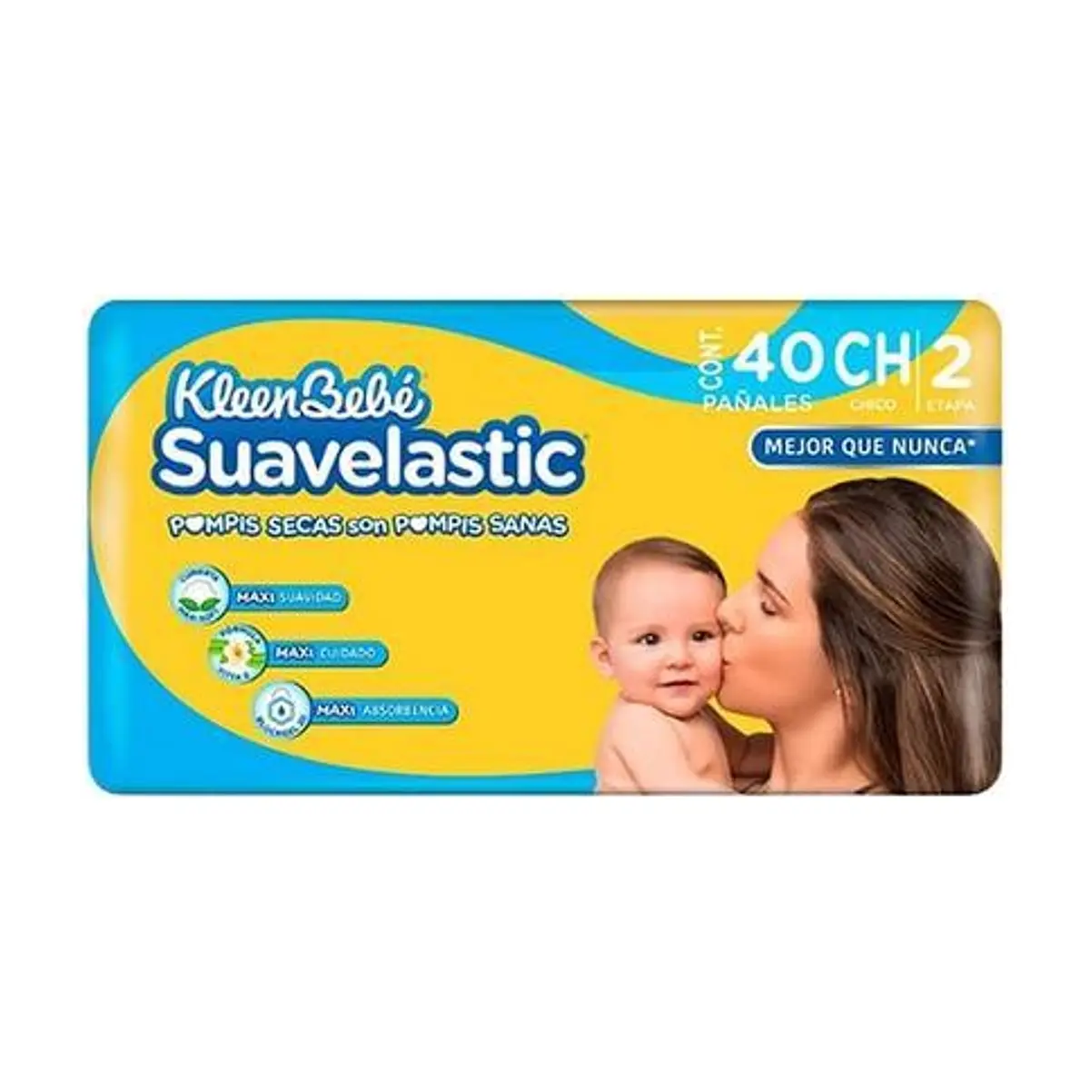 Pañal Desechable Suavelastic Max Chico (40 u) KLEENBEBE