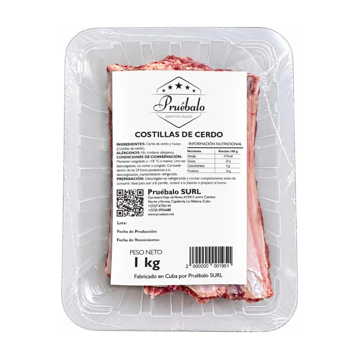 Costilla de cerdo Pruébalo (1 kg / 2.2 lb) - Miniatura 2