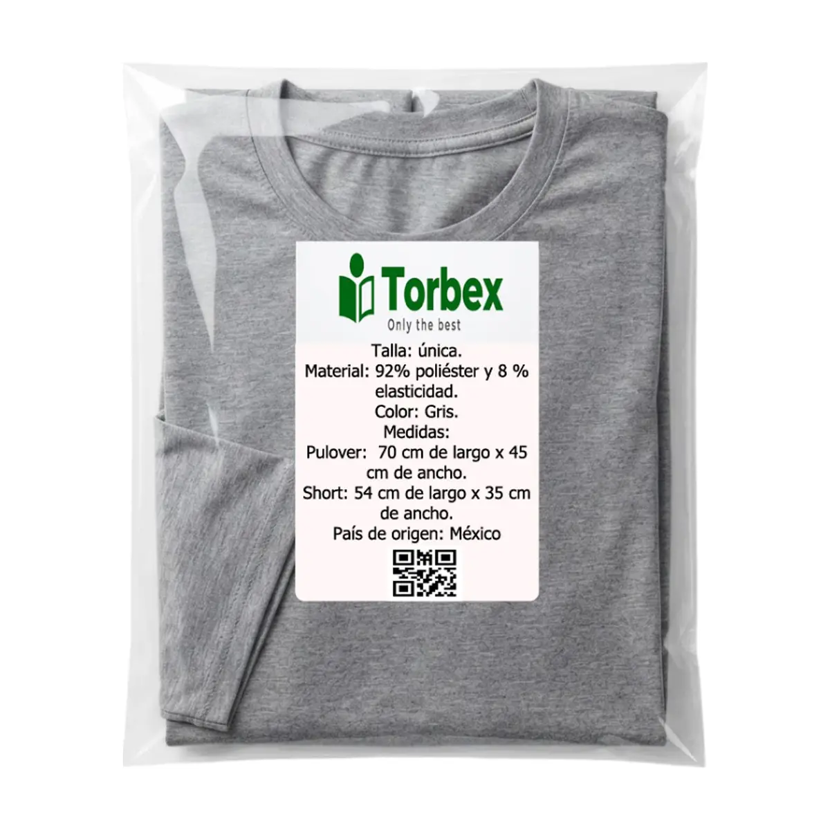 Conjunto de pulóver y shorts masculinos grises Torbex (talla única) - Miniatura 2