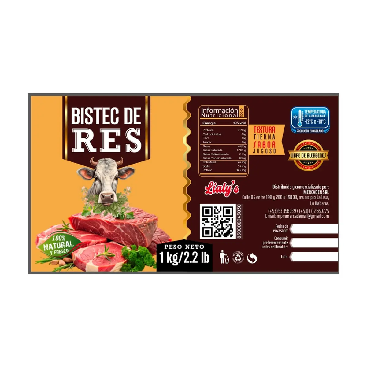 Bistec de res Lialy's (1 kg / 2.2 lb) - Miniatura 3