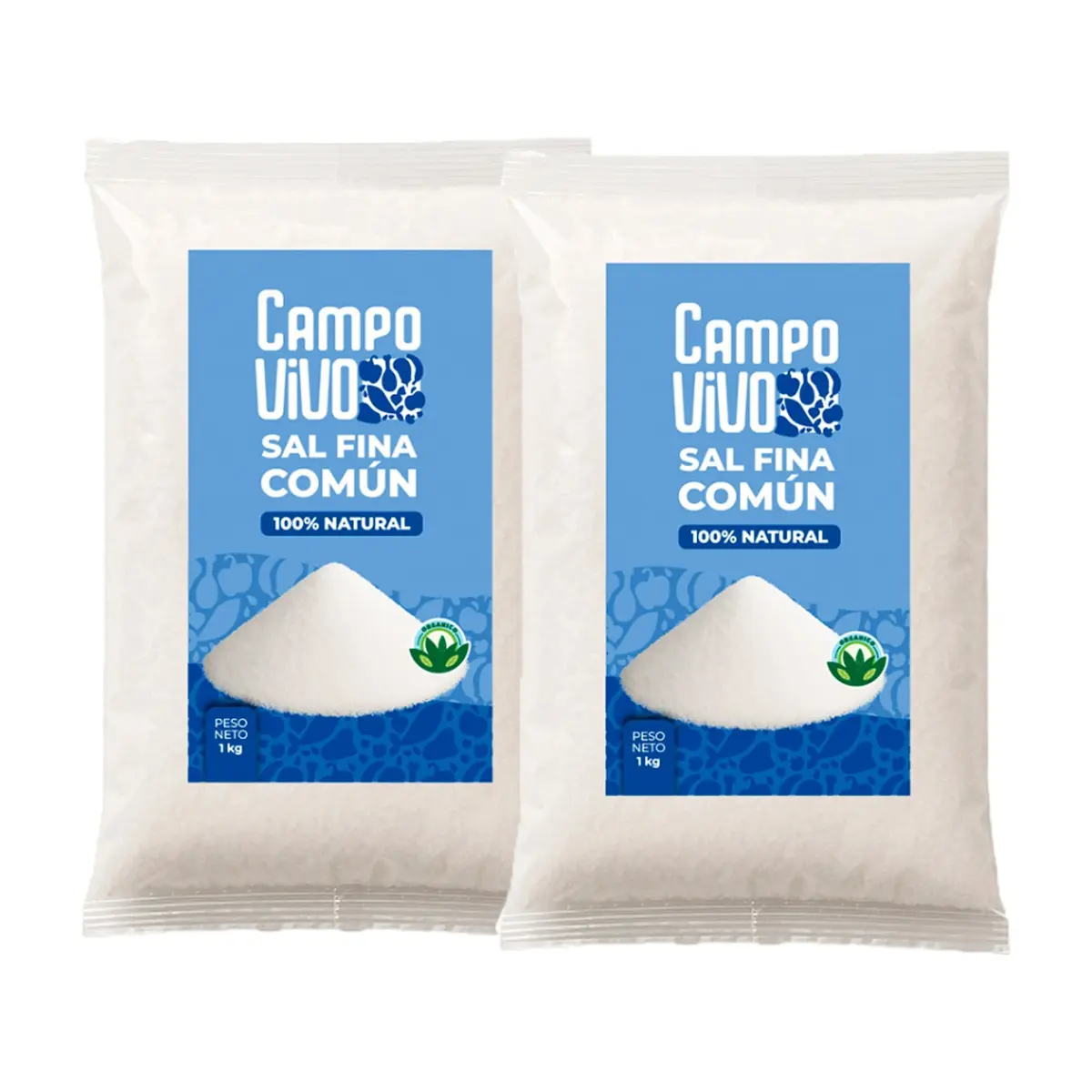 Sal fina común Campo Vivo (2 x 1 kg / 2.2 lb)