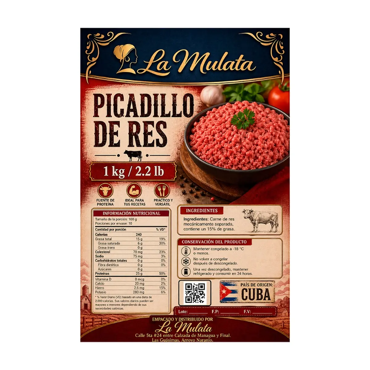 Picadillo de res La Mulata (1 kg / 2.2 lb) - Miniatura 2