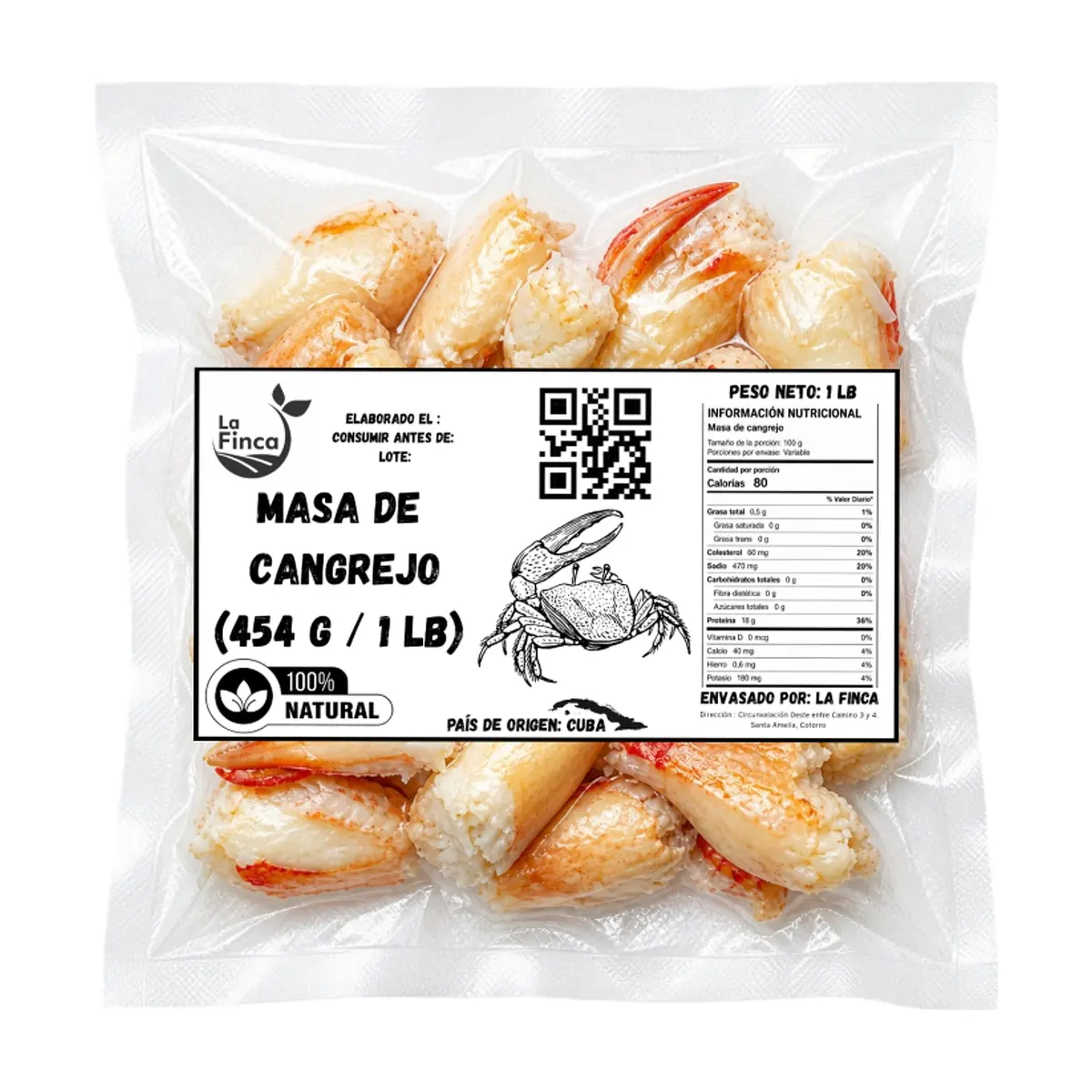 Masa de cangrejo La Finca (454 g / 1 lb) - Thumbnail 2