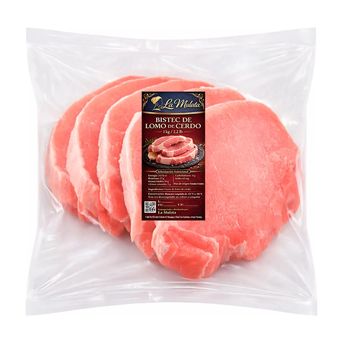 Bistec de lomo de cerdo La Mulata (1 kg / 2.2 lb)