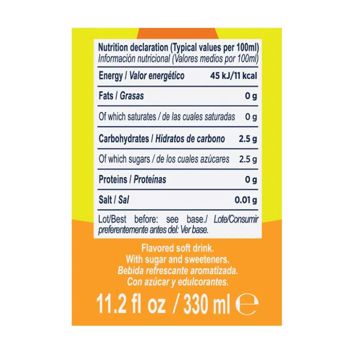 Refresco gaseado de naranja YEYA (6 x 330 ml / 11.2 fl oz) - Thumbnail 3