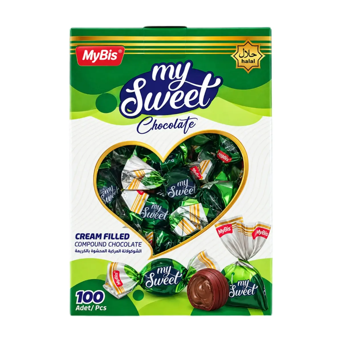 Bombones de chocolate rellenos de crema Mybis (900 g / 1.98 lb)
