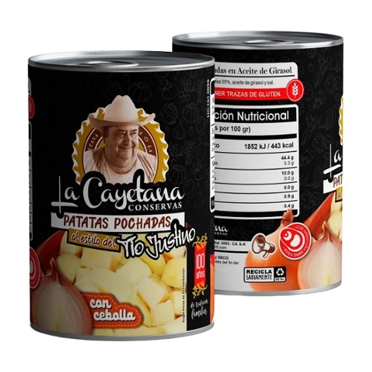 LA CAYETANA Poached Potatoes in Sunflower Oil with Onion (395 g)