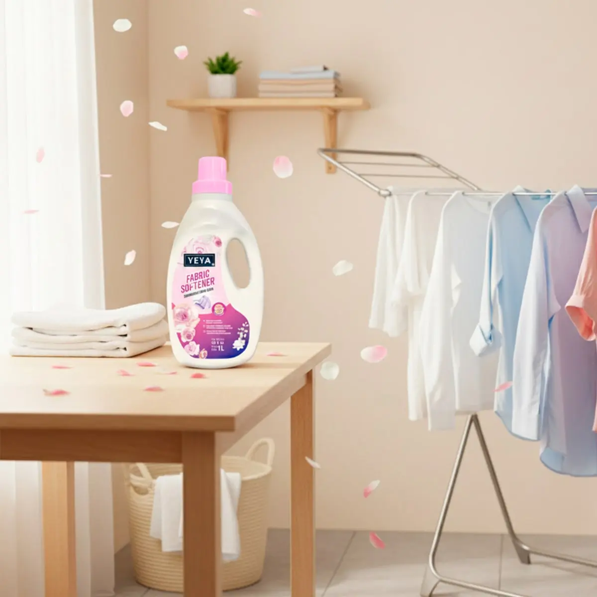 Suavizante para ropa con aroma a rosa YEYA (4 x 1 L) - Thumbnail 2