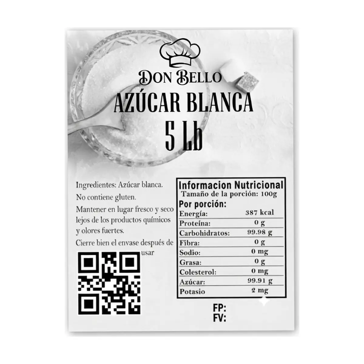 Azúcar blanca Don Bello (2.26 kg / 5 lb) - Thumbnail 3