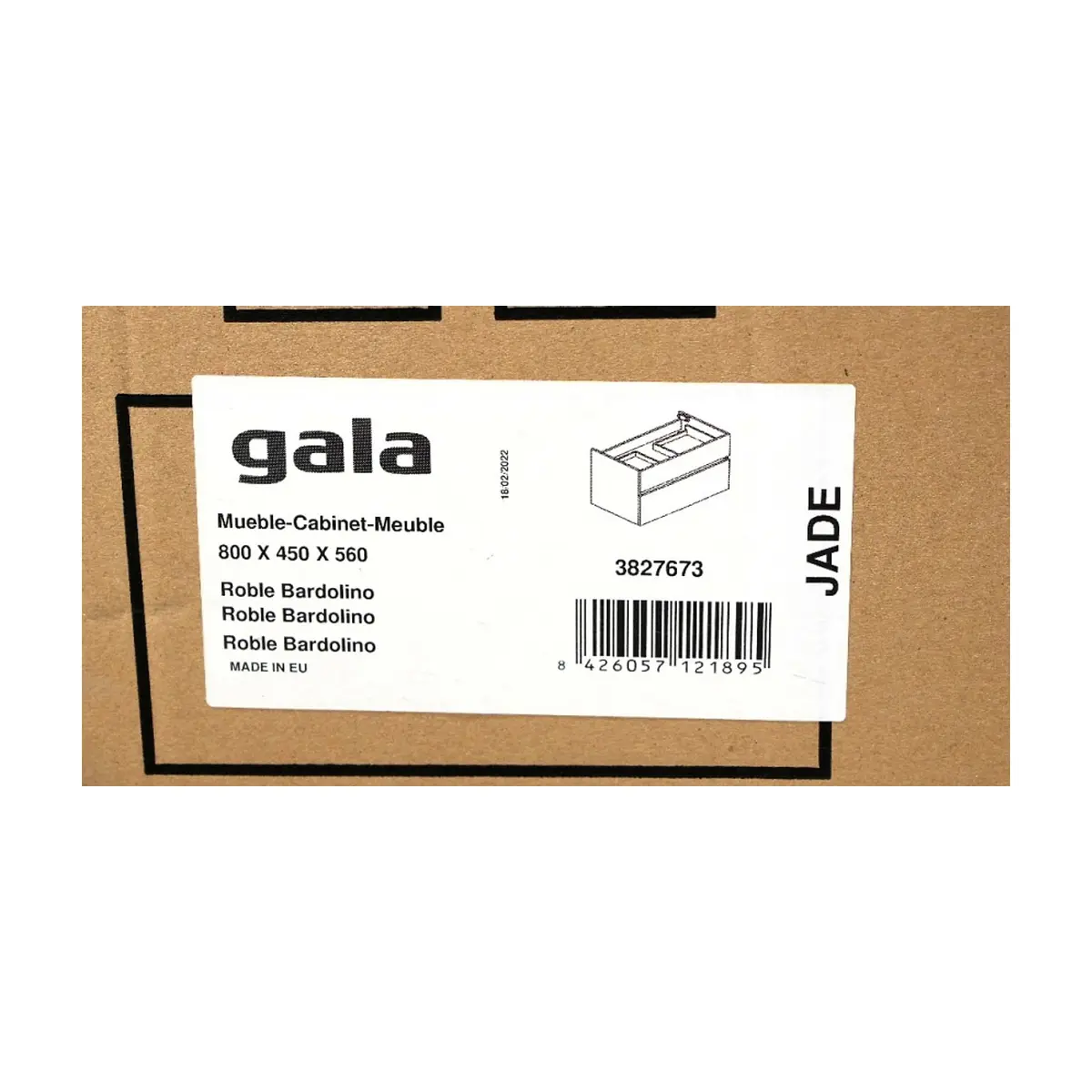 Mueble color roble bardolino 80 cm (2 cajones) Gala Jade G7900073 - Thumbnail 4