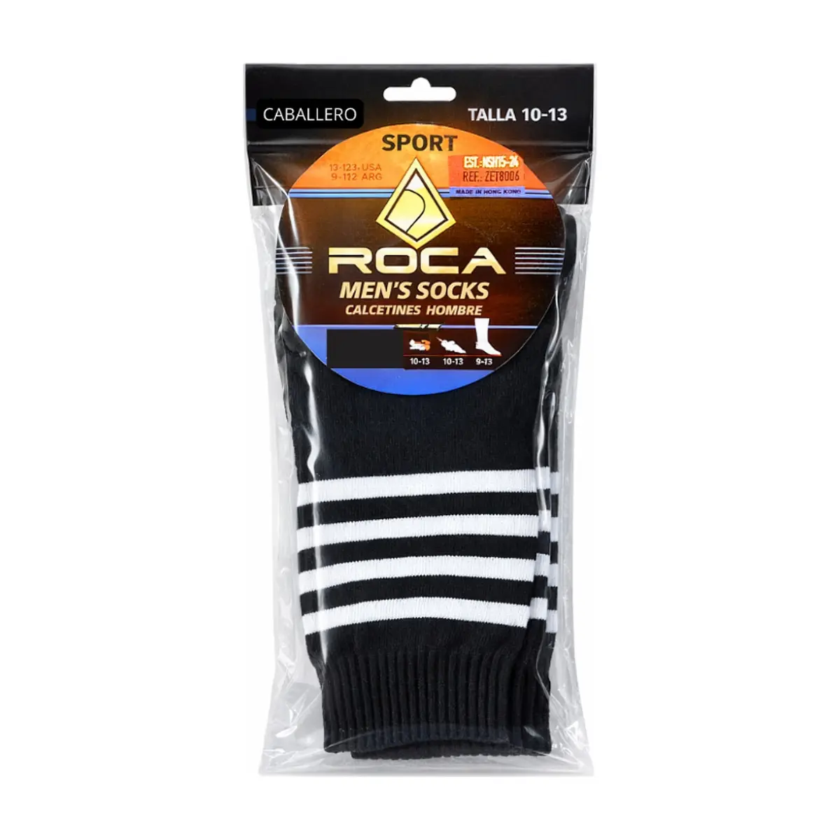 Par de medias de fútbol color negro Roca (Talla 10 - 13) - Thumbnail 4