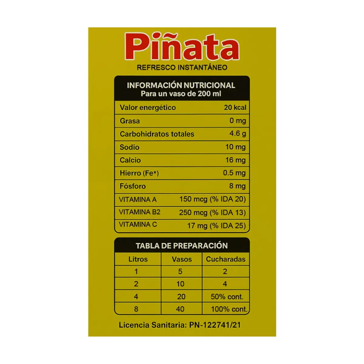 Refresco instantáneo sabor cóctel Piñata (200 g / 7 oz) - Thumbnail 3