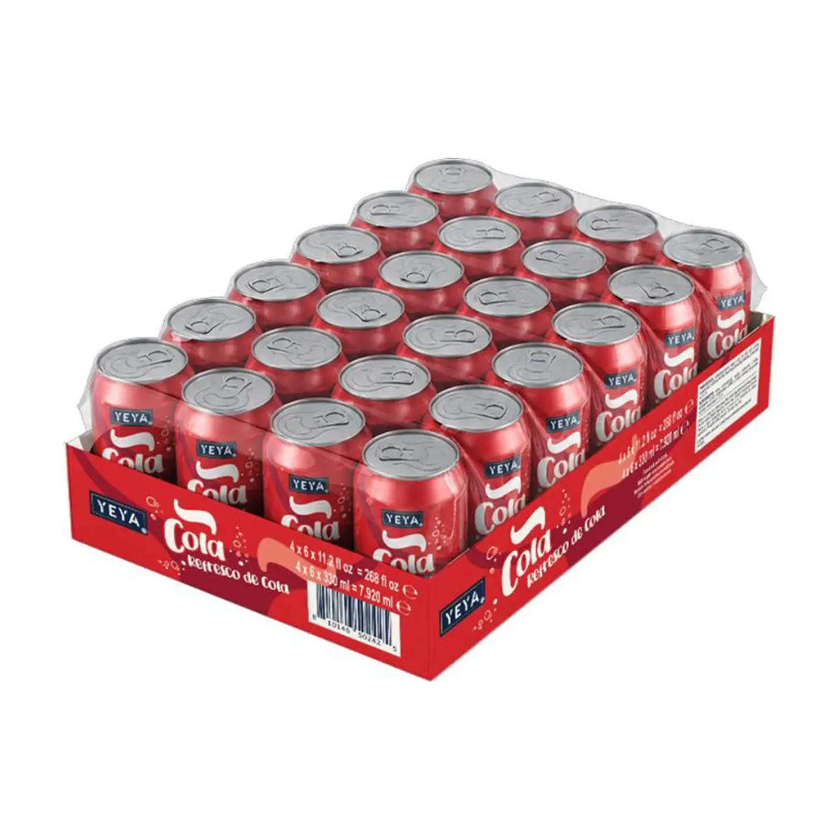 Caja de refresco gaseado de cola YEYA (24 x 330 ml)