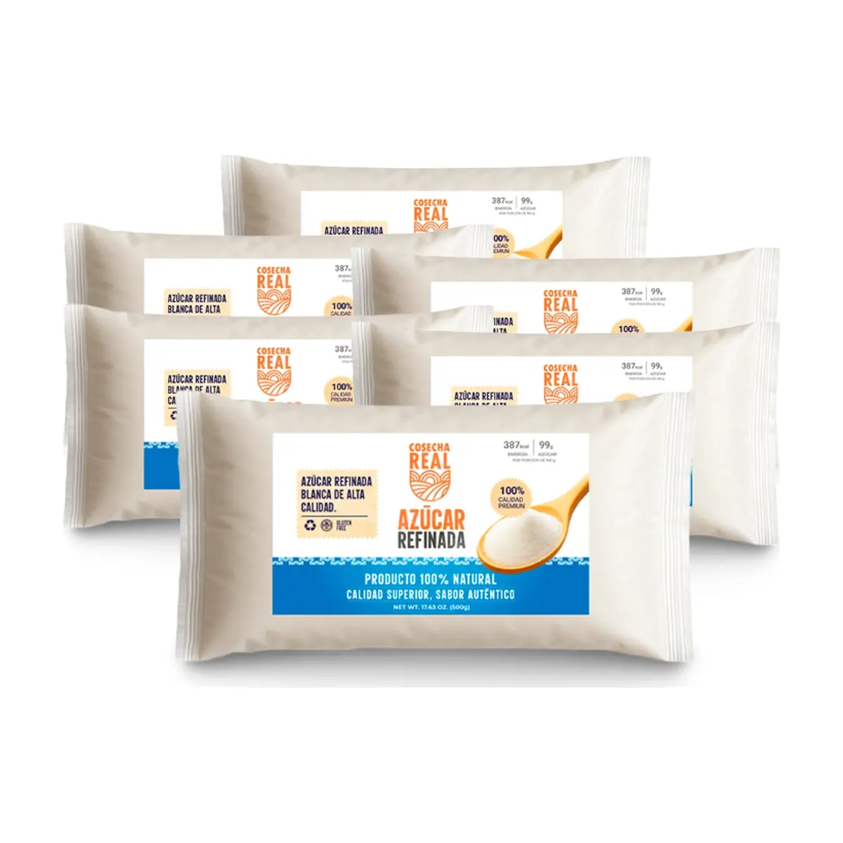 Azúcar blanca refinada Cosecha Real (6 x 500 g / 1.1 lb) - Imagen 1
