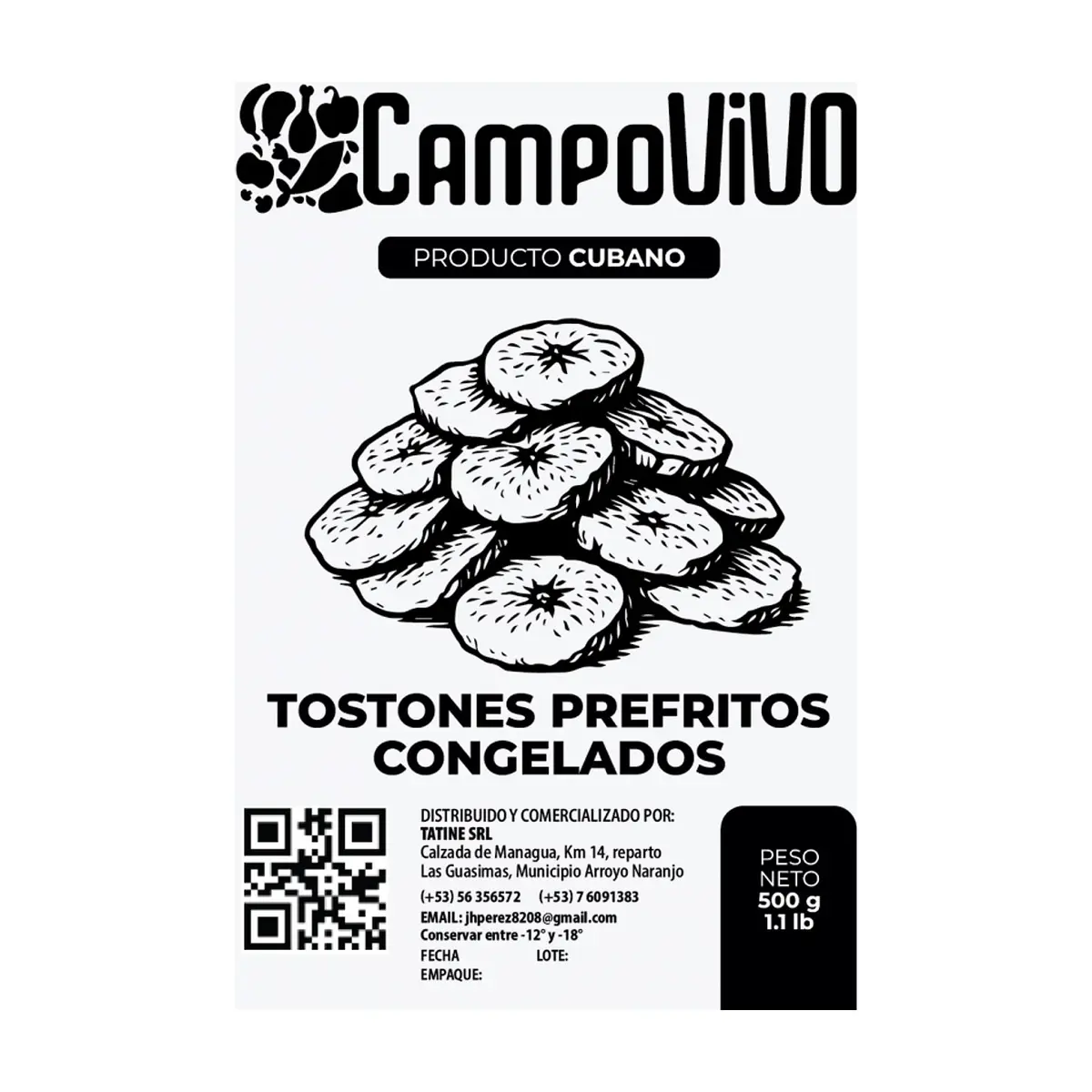 Tostones prefritos congelados Campo Vivo (500 g / 1.1 lb) - Thumbnail 3