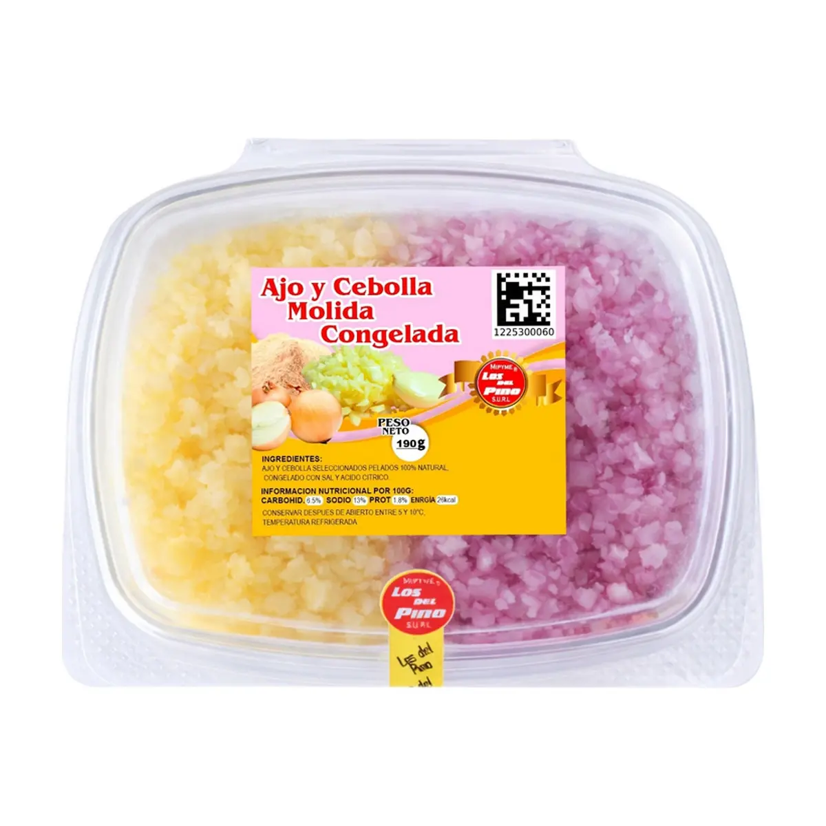 Ajo y cebolla molida congelada Los del Pino (190 g / 6.70 oz)