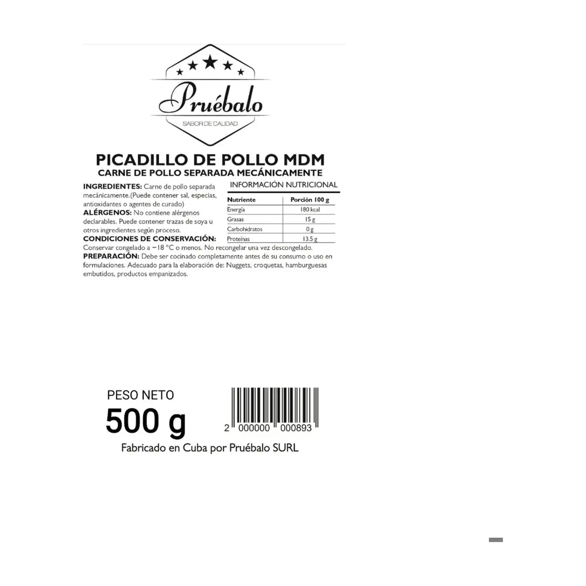 Carne de pollo separada mecánicamente Pruébalo (500 g / 1.1 lb) - Thumbnail 2