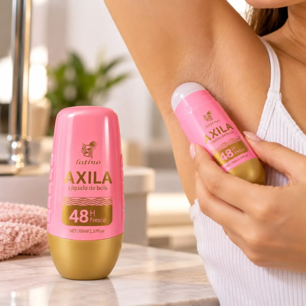 Desodorante roll-on rosado Axila (3 x 70 ml) - Thumbnail 2