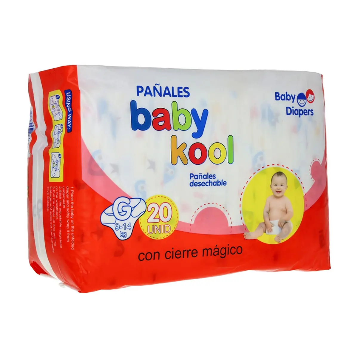 Pañales desechables para bebé talla G baby kool (20 U)