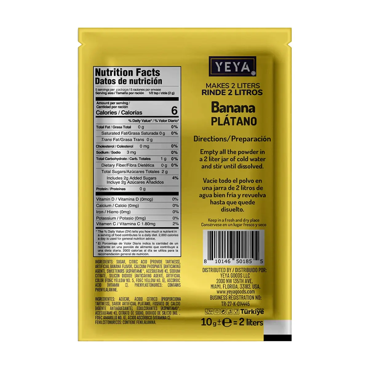 Refresco instantáneo sabor plátano YEYA (10 g / 0.35 oz) - Thumbnail 2