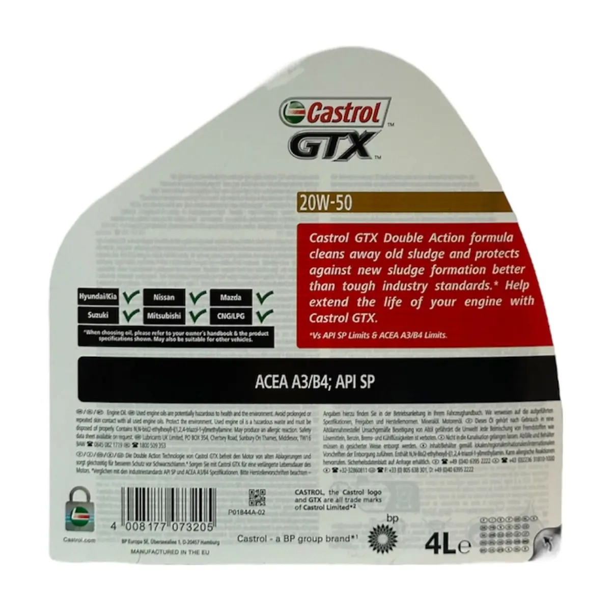 Aceite de motor Castrol GTX 20W-50 (4 L) - Thumbnail 3