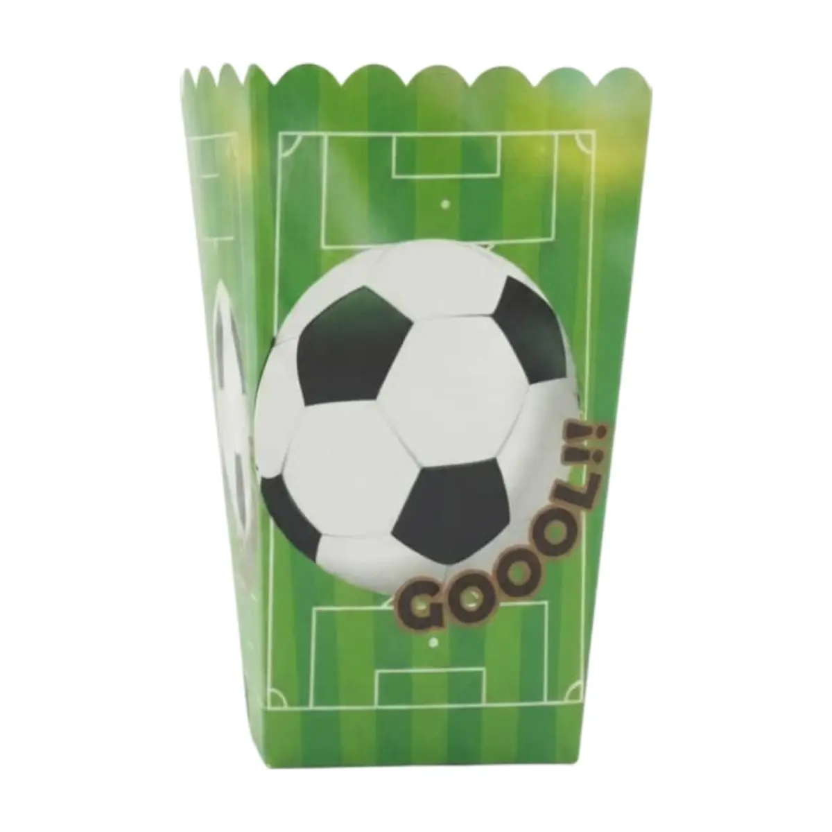 Envase para palomitas con diseño de fútbol Gutza (6 U)