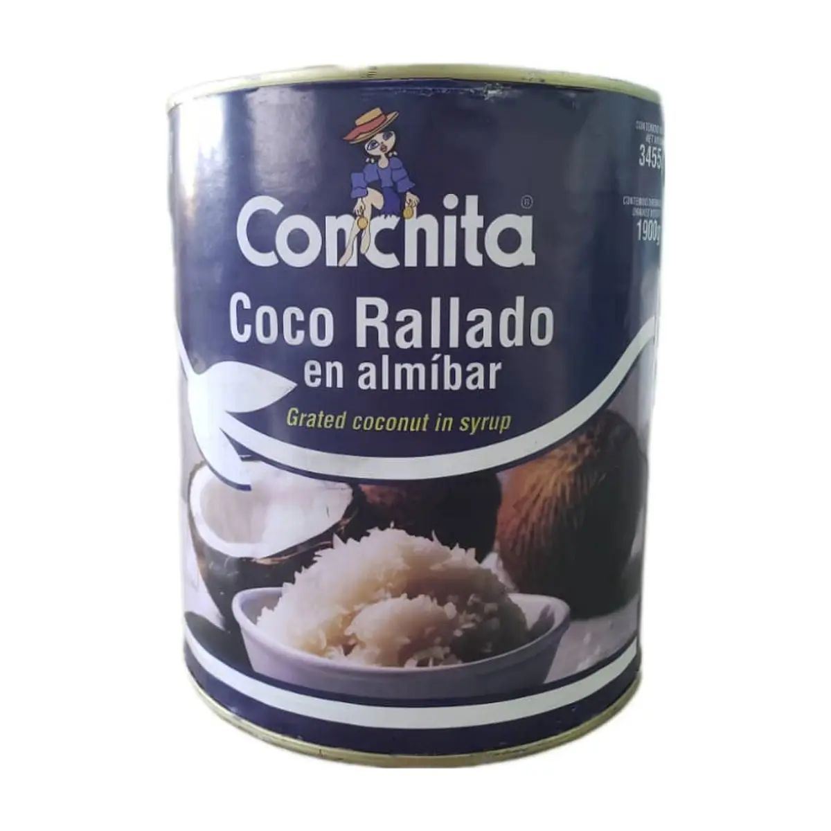 Coco rallado en almíbar Conchita (3.45 kg / 7.61 lb)