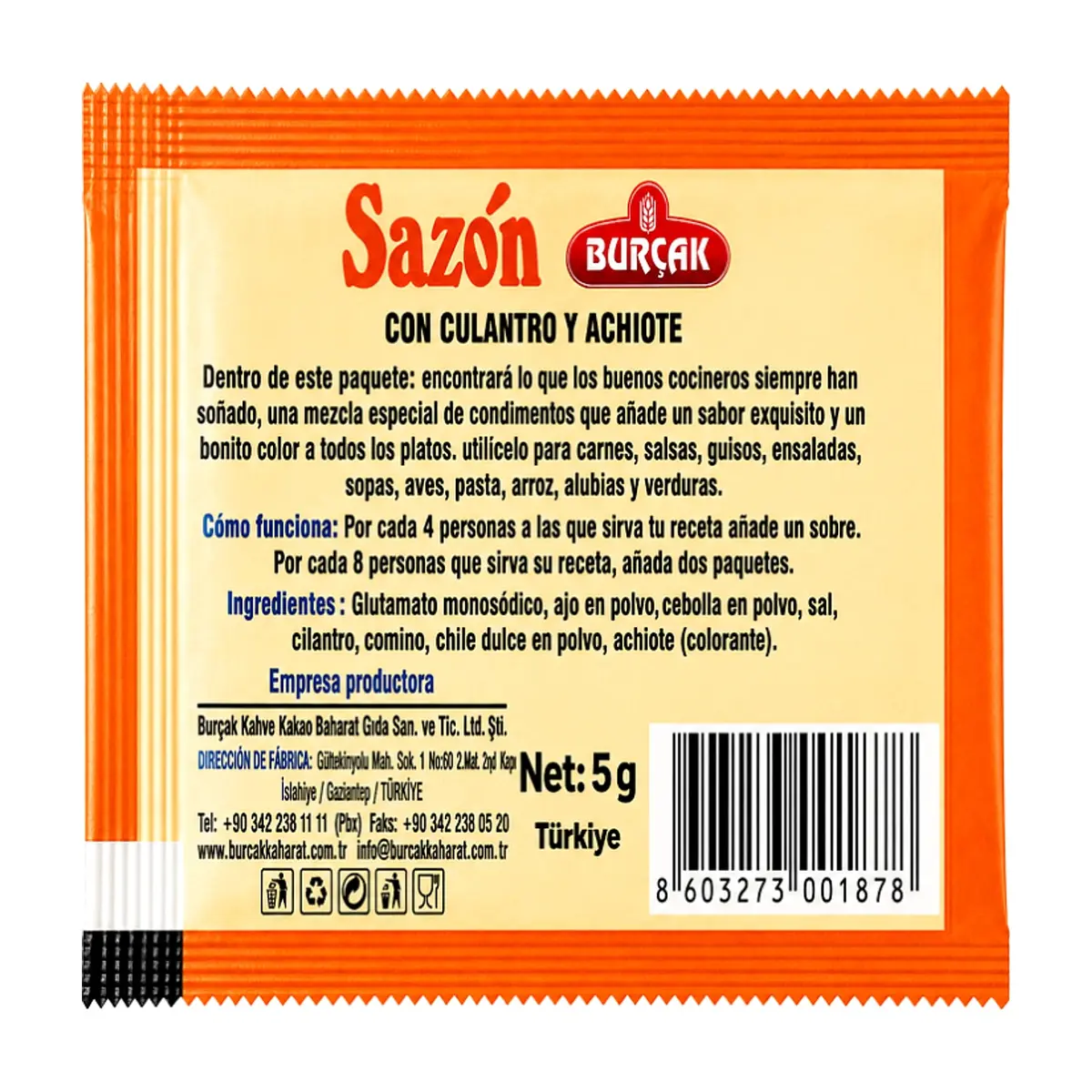 Sazón con cilantro y achiote Burçak (5g / 0.18 oz) - Thumbnail 2