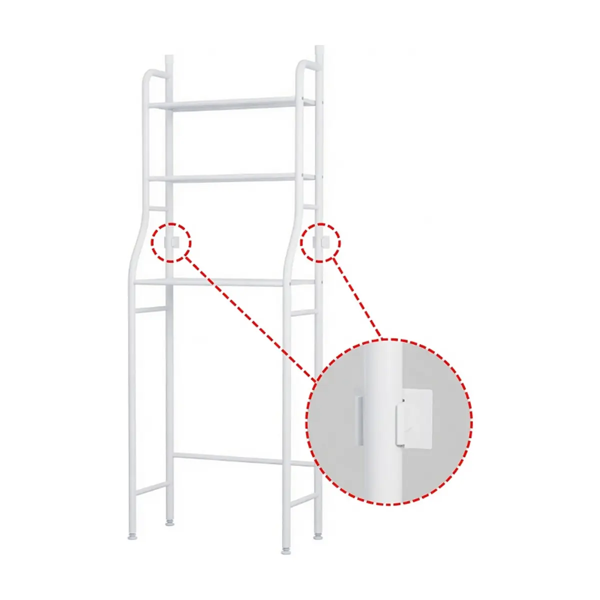 Estante organizador de 3 niveles para cuarto de lavado NEKI (68 x 25 x 163 cm) - Miniatura 4