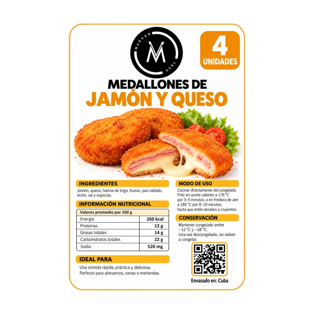 Medallones de jamón y queso PDL LMC (4 x 100 g) - Thumbnail 4