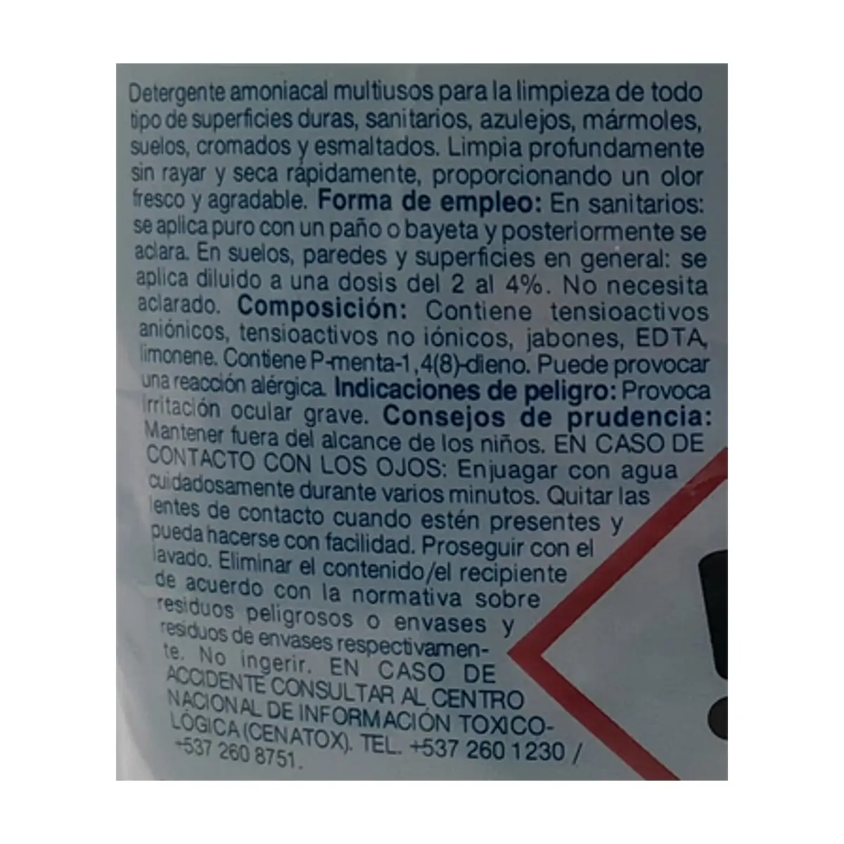 Detergente amoniacal multiusos Suchel Proquimia Amon (5 kg / 11.02 lb) - Thumbnail 3