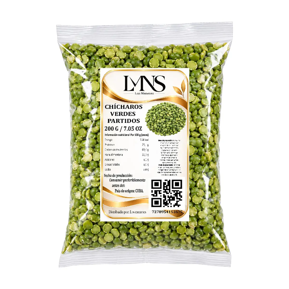Chícharos verdes partidos Los Meneses (200 g / 7.05 oz) - Miniatura 1