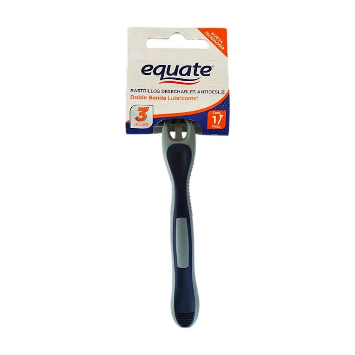 Máquina de afeitar desechable antidesliz azul y gris para piel sensible Equate - Thumbnail 2