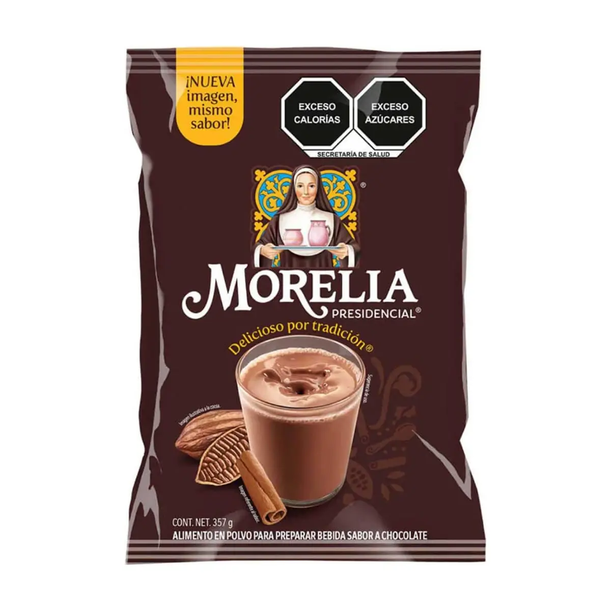 Alimento en polvo para preparar bebidas sabor a chocolate Morelia Presidencial (357 g / 12.59 oz)