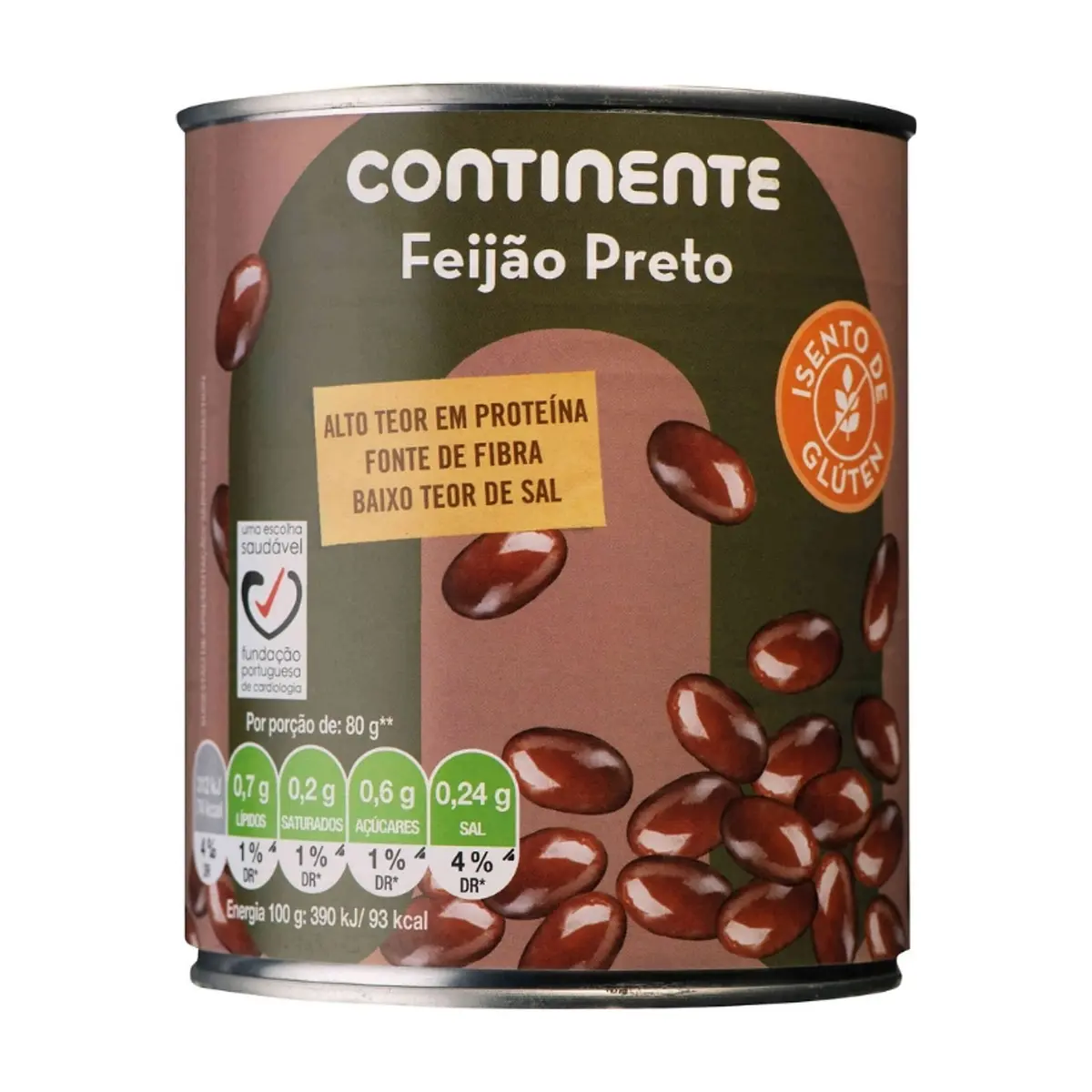 Frijoles negros cocidos Continente (820 g / 1.81 lb)