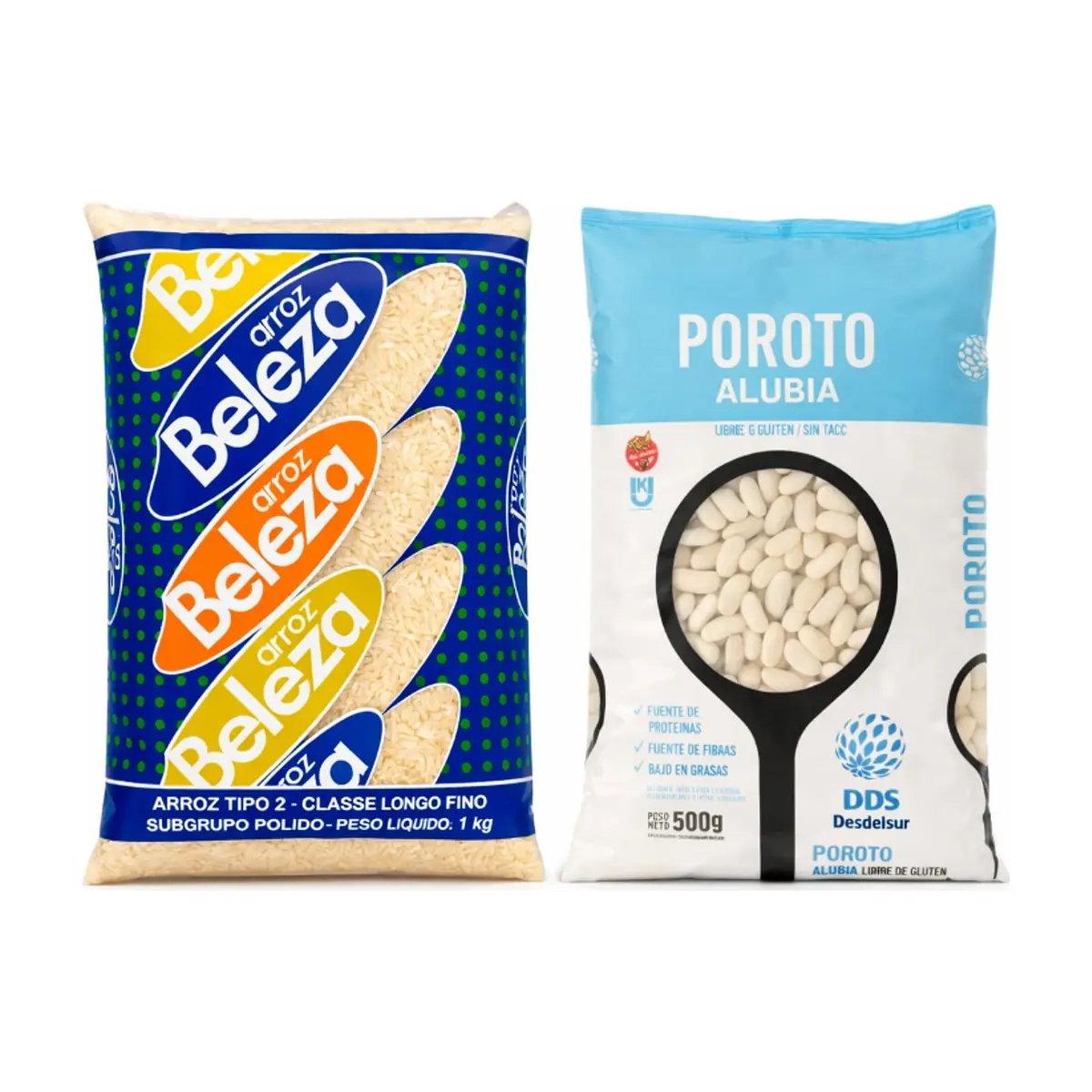 Arroz tipo 2 Beleza (1 kg / 2.20 lb) + Alubia blanca DDS Desdelsur (500 g / 1.10 lb - Miniatura 1