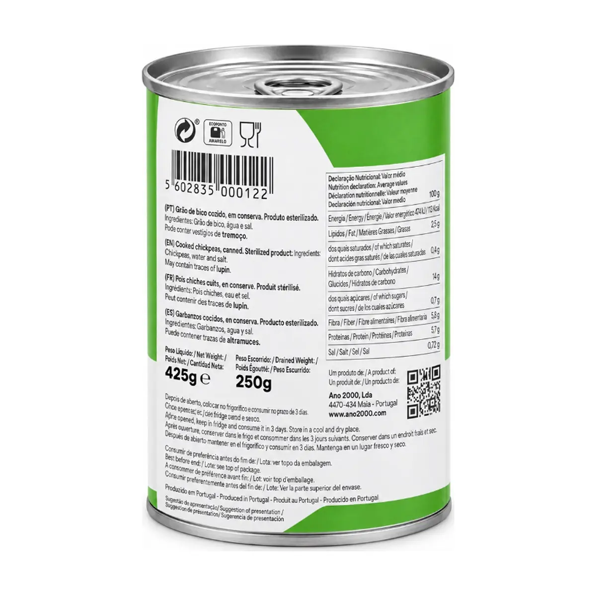 Garbanzos cocidos Tom Food (6 x 425 g / 15 oz) - Thumbnail 3